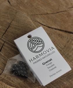 Perles Grenat 4mm, 1 pièce